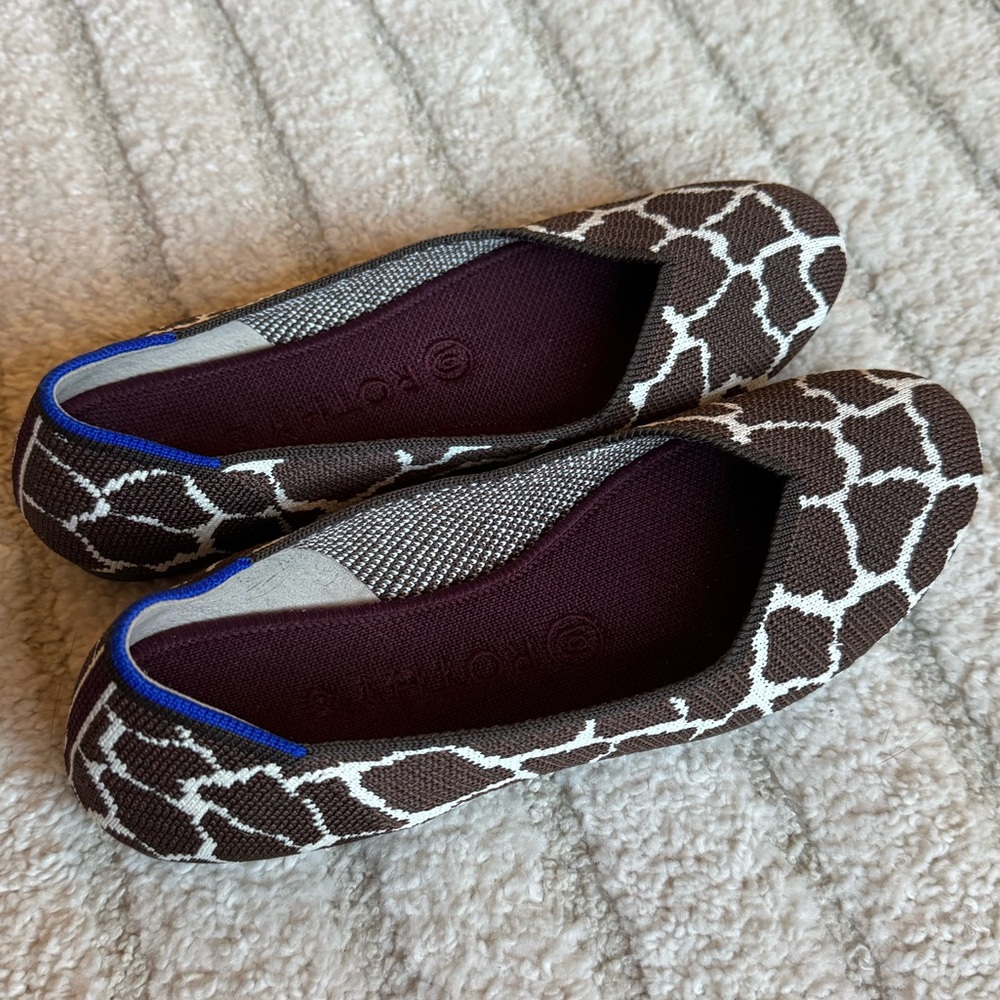 Rothy's Brown and White Giraffe Print Women's Shoes